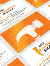 Get Hammered Roofing Business Card Grid